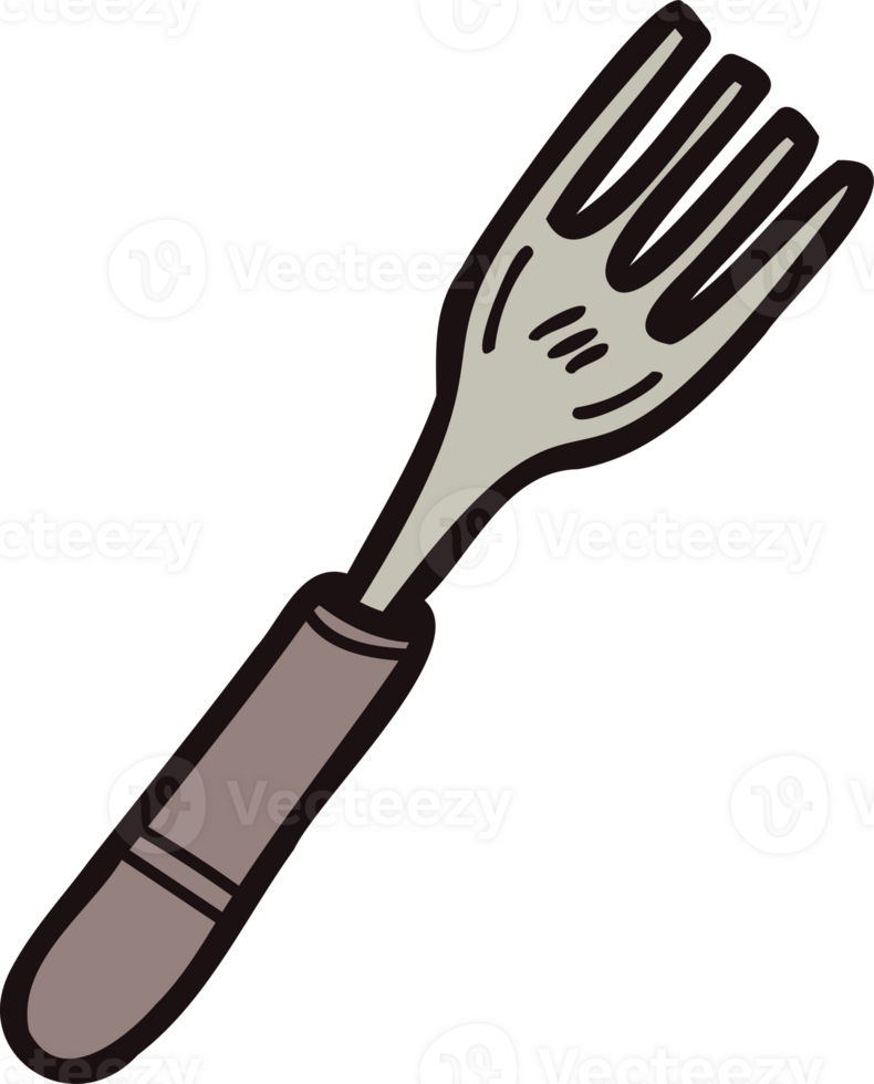 Hand Drawn fork in doodle style png