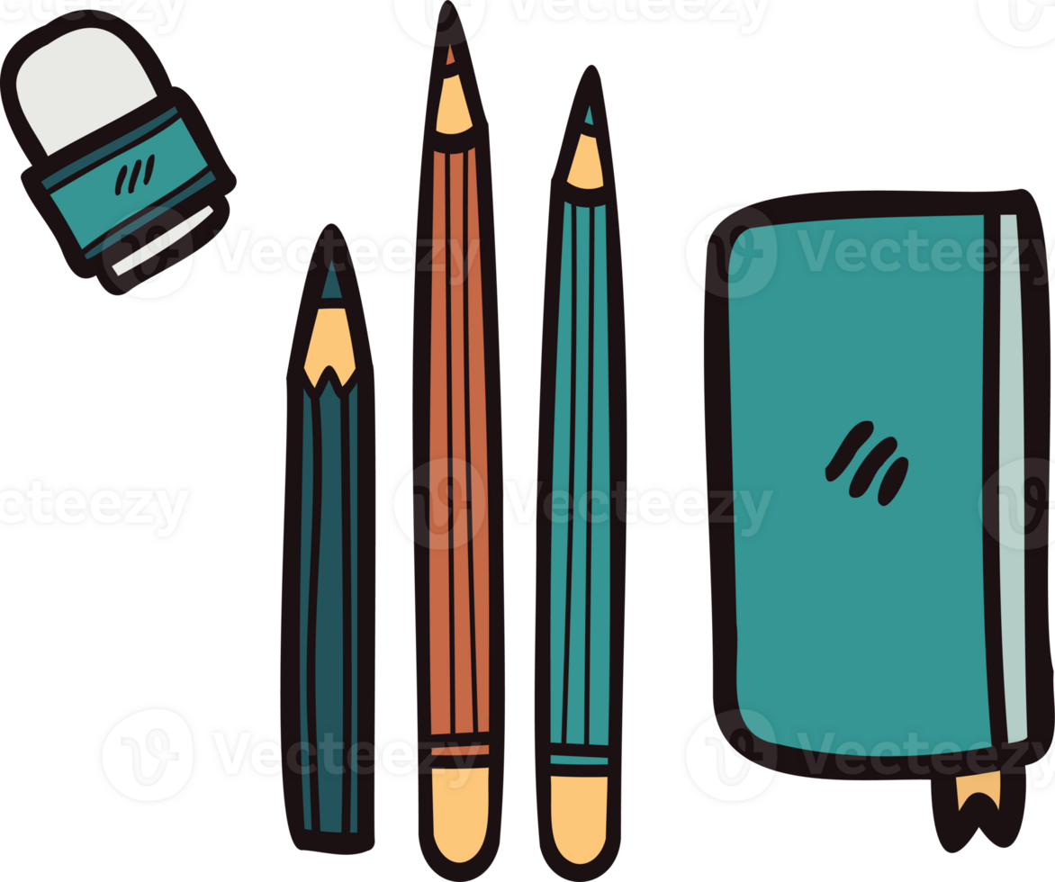 Hand Drawn stationery in flat lay style 24206513 PNG