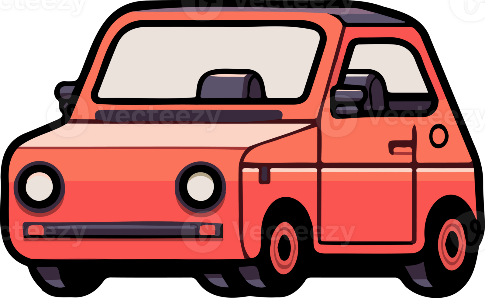 SUV car in flat line art style png