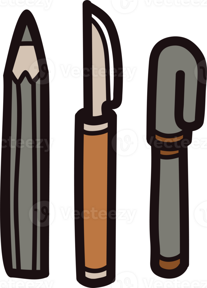 Hand Drawn stationery in flat lay style png