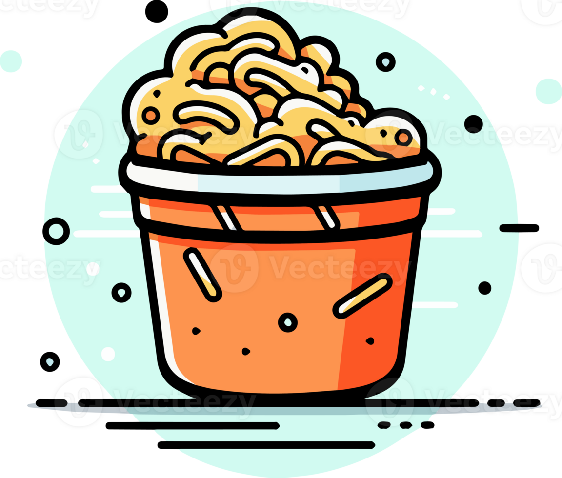 Hand Drawn instant noodles in doodle style png