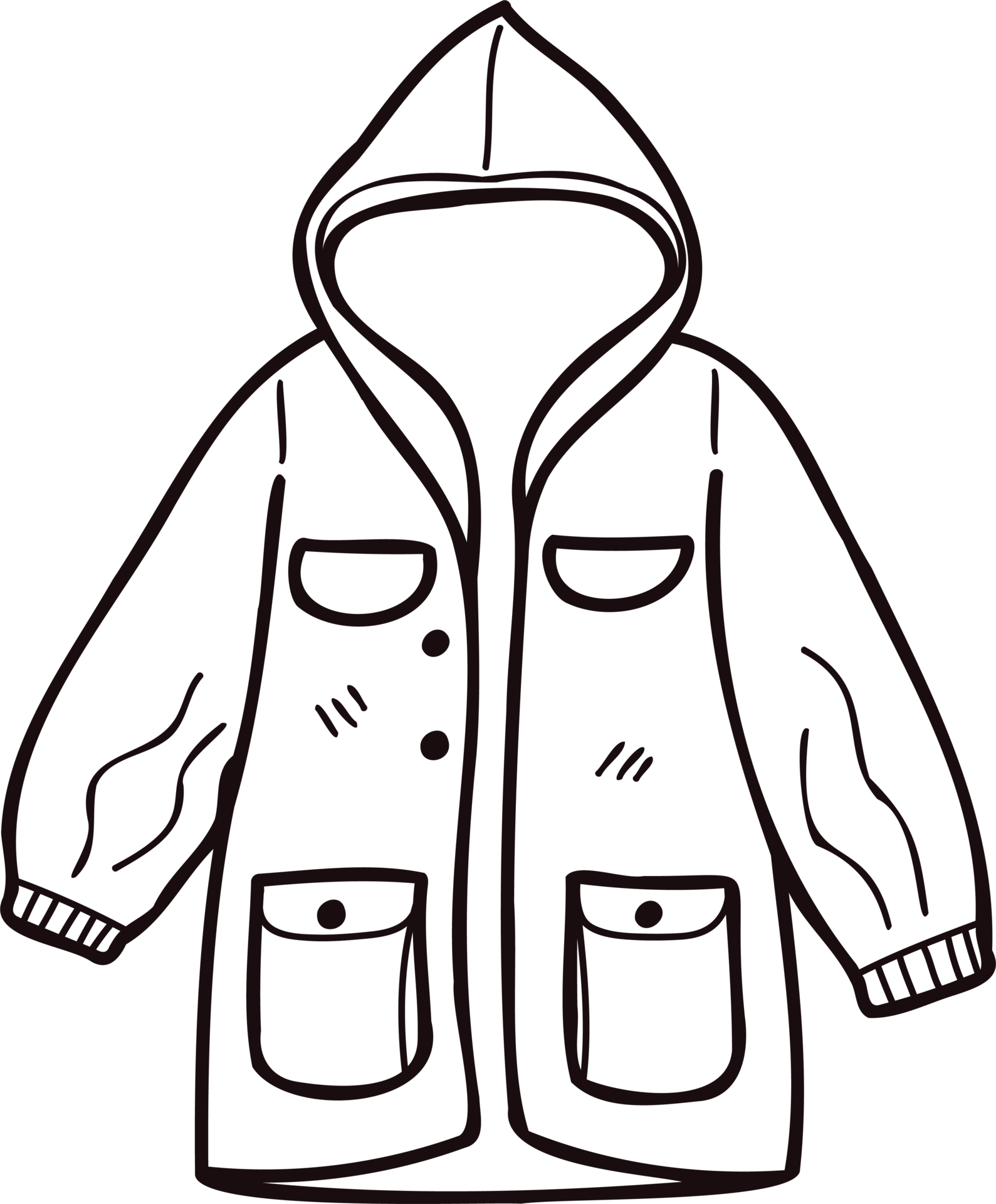 Hand Drawn cute raincoat in doodle style 24206578 PNG