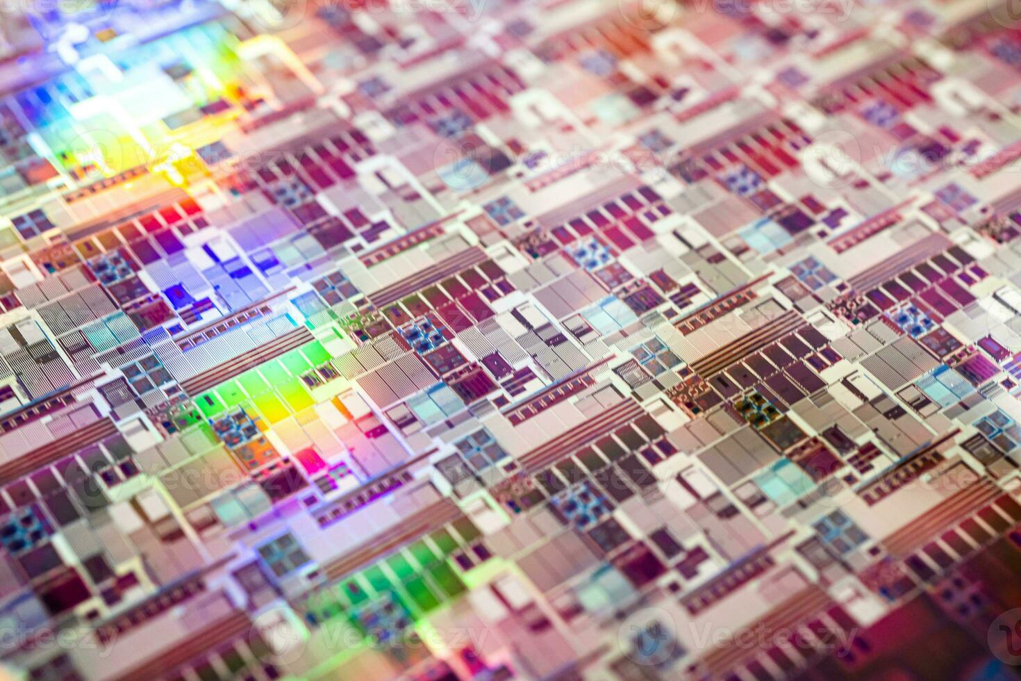 oblea de silicio para la fabricación de semiconductores de circuito integrado. foto