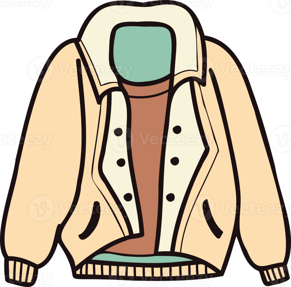 Hand Drawn cute jackets for men in doodle style png