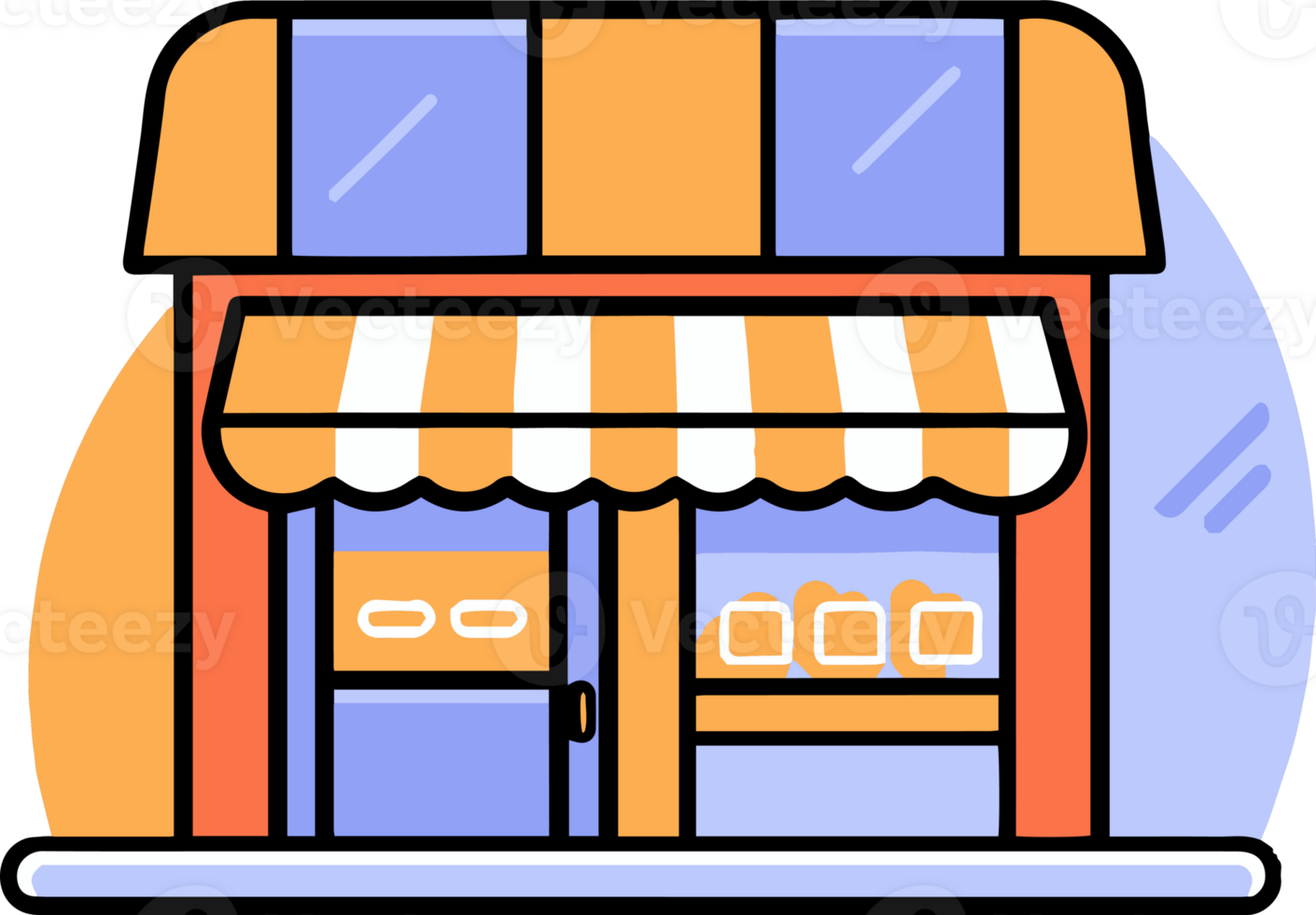 shop front in flat line art style png