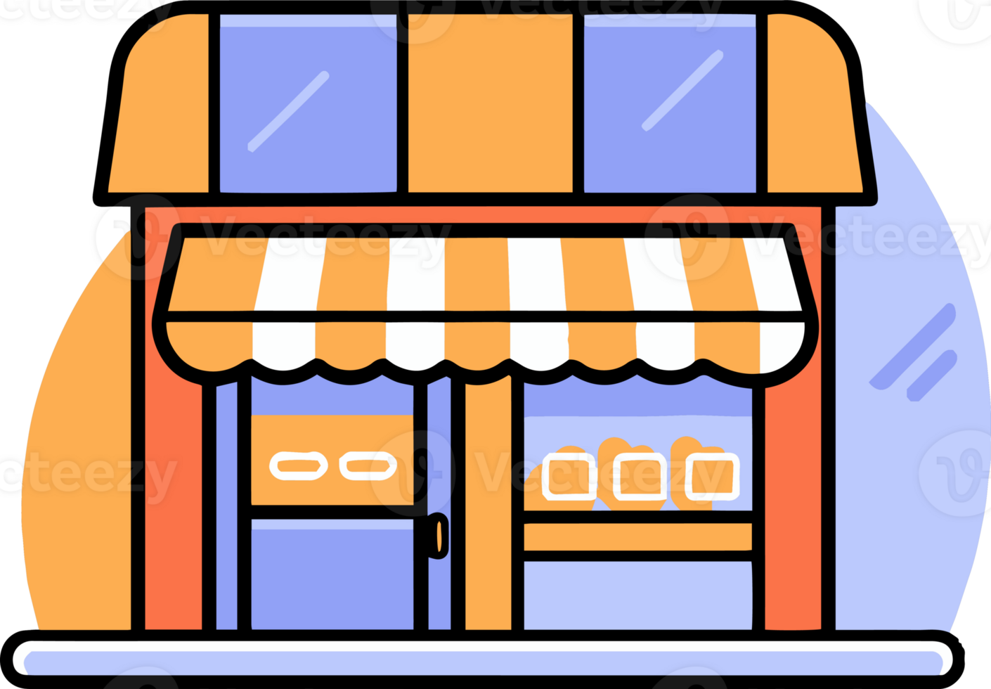 magasin de face dans plat ligne art style png