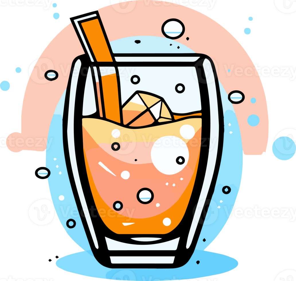 Hand Drawn refreshing juice in doodle style png