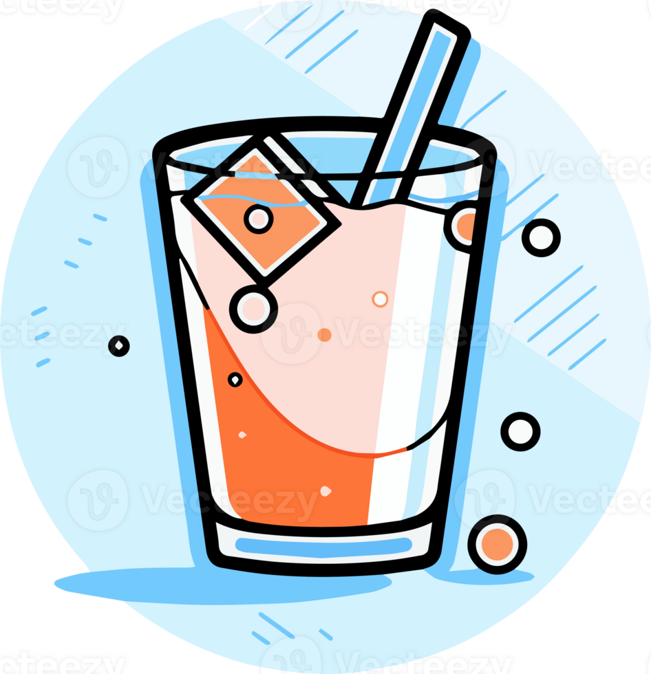 Hand Drawn refreshing juice in doodle style png