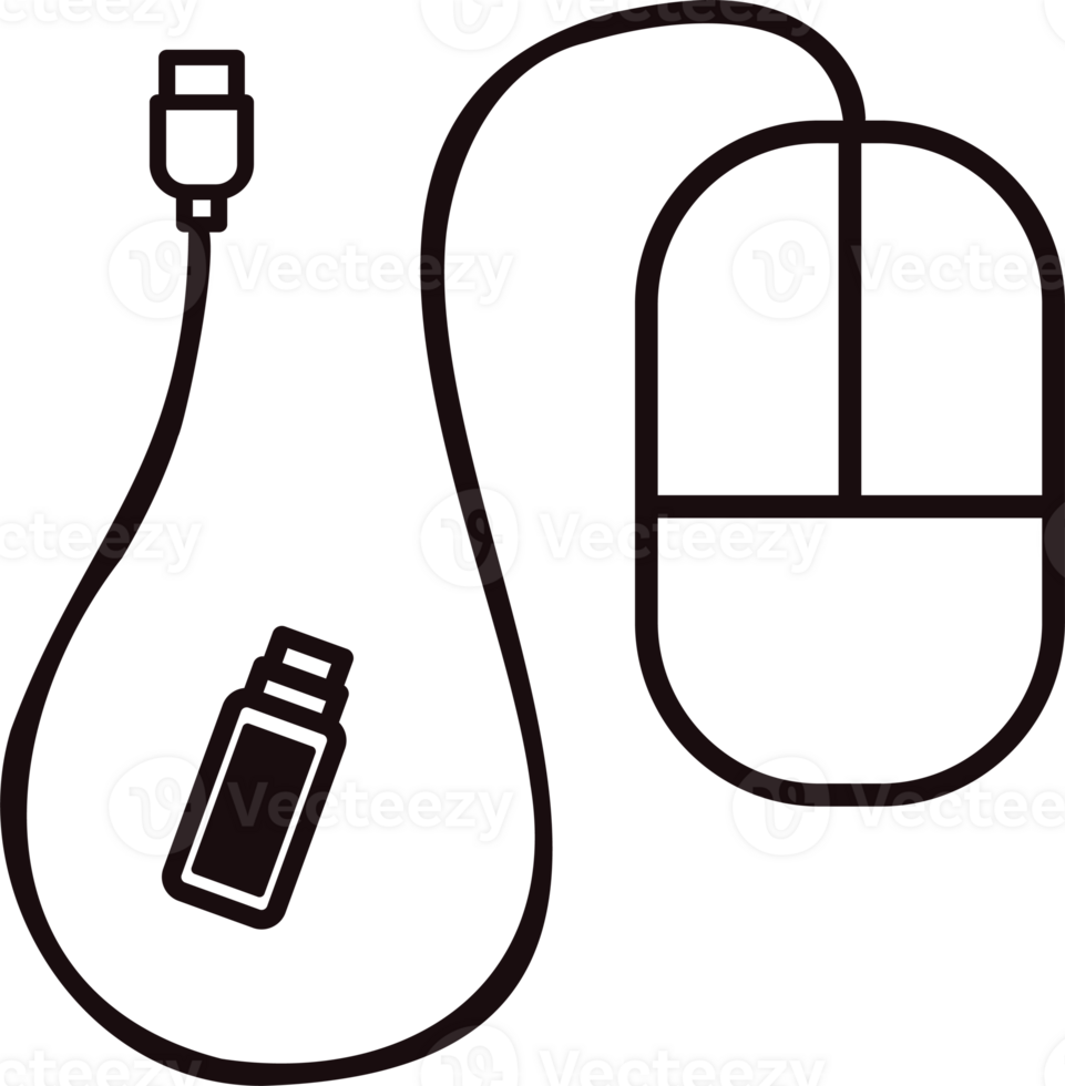 Hand Drawn Mouse in doodle style png