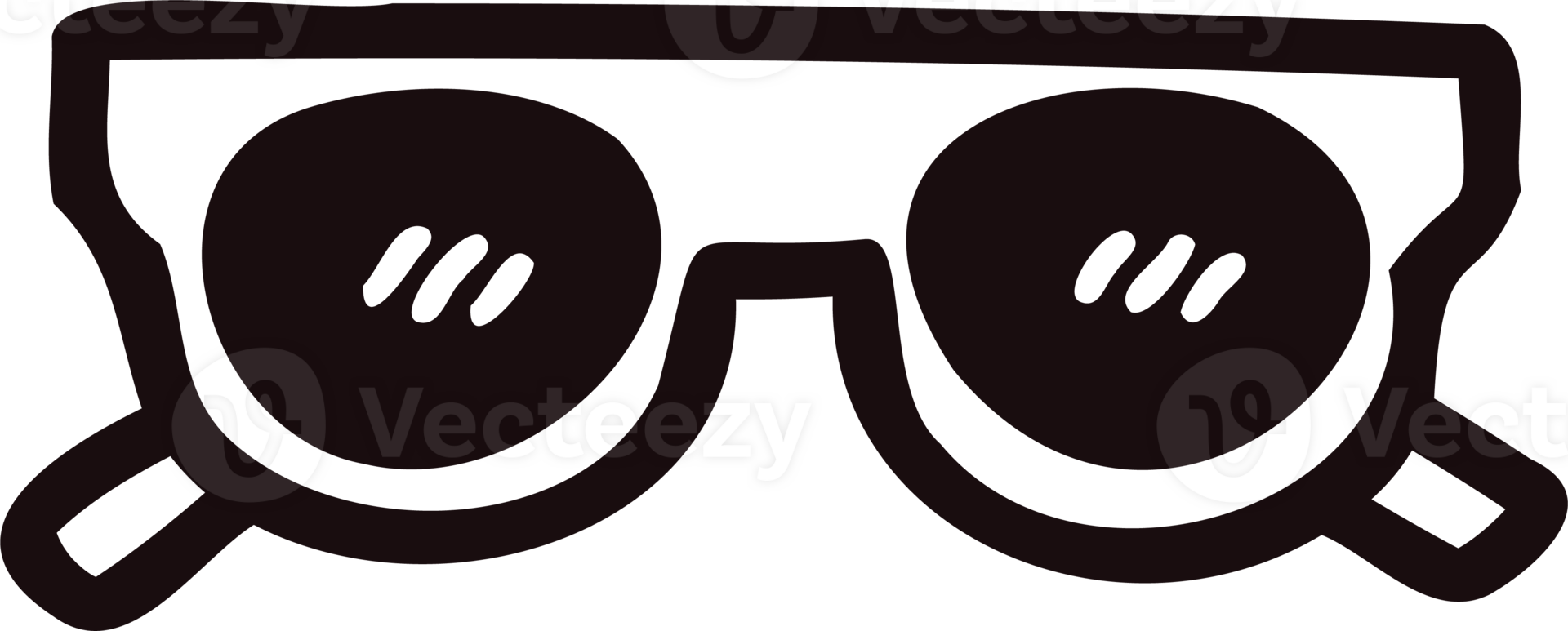 Hand Drawn sunglasses in doodle style png