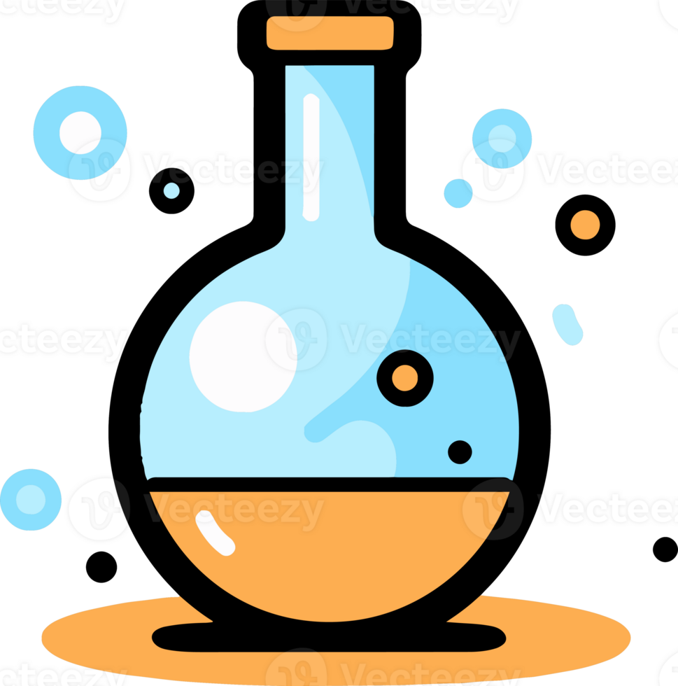 Hand Drawn science test tube in doodle style png