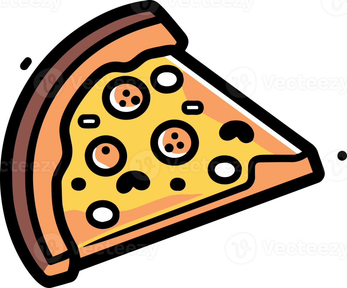 Pizza nel piatto linea arte stile png