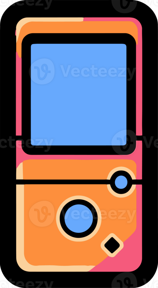 smart phone in flat line art style png