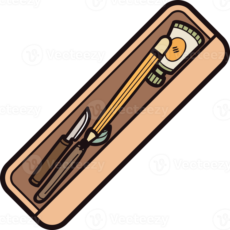 hand- getrokken schattig potlood geval voor kinderen in tekening stijl png