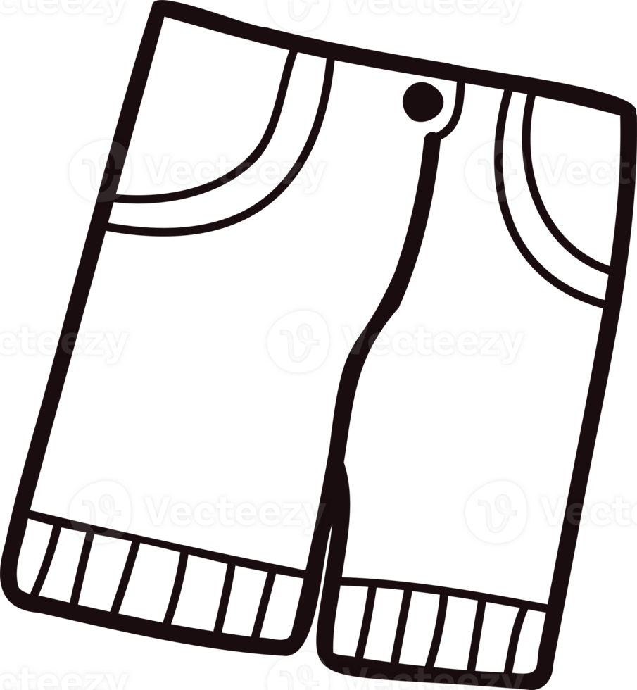 Hand Drawn shorts for men in doodle style png