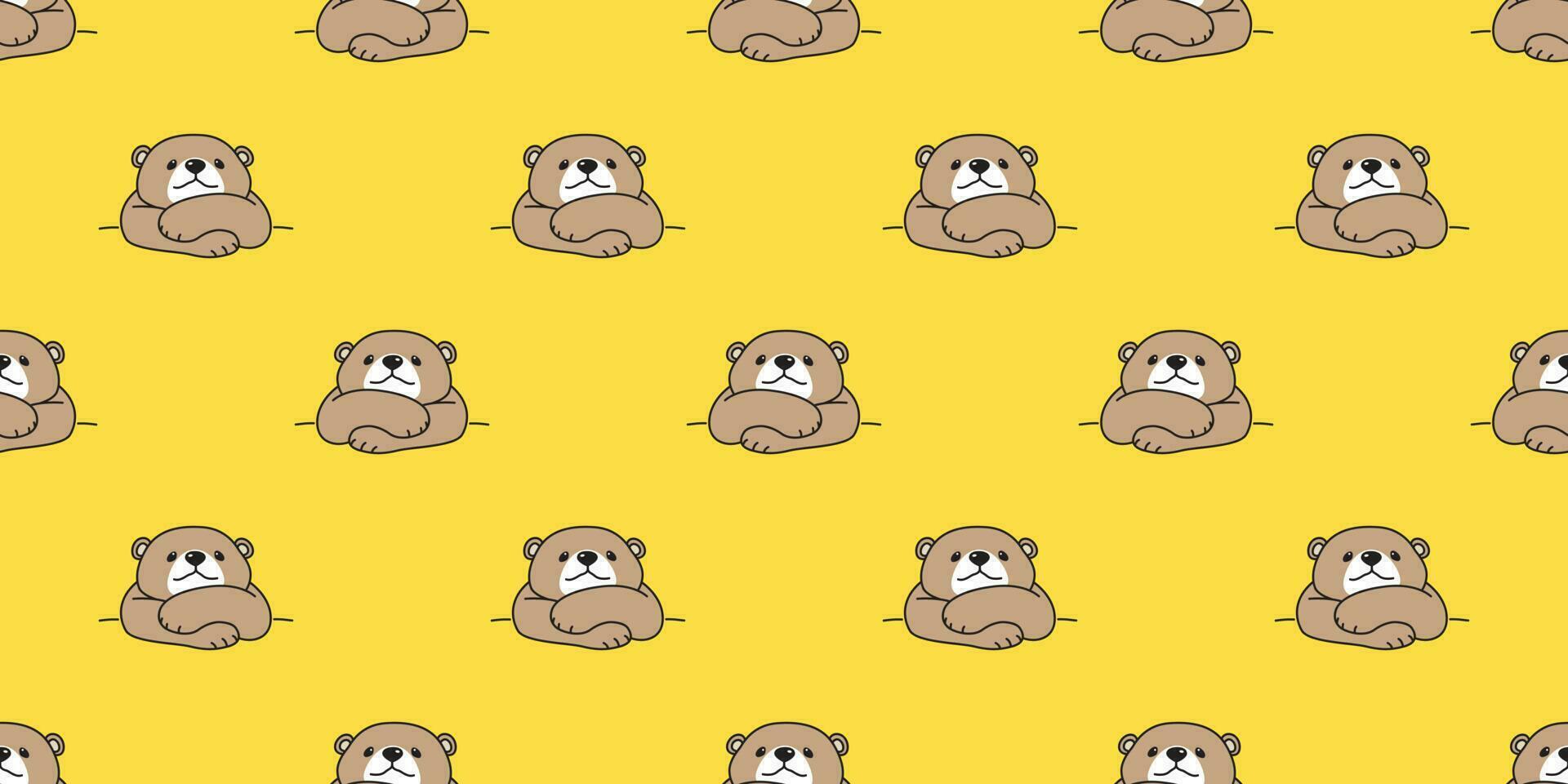 bear seamless pattern polar bear vector panda teddy isolated background repeat cartoon doodle wallpaper