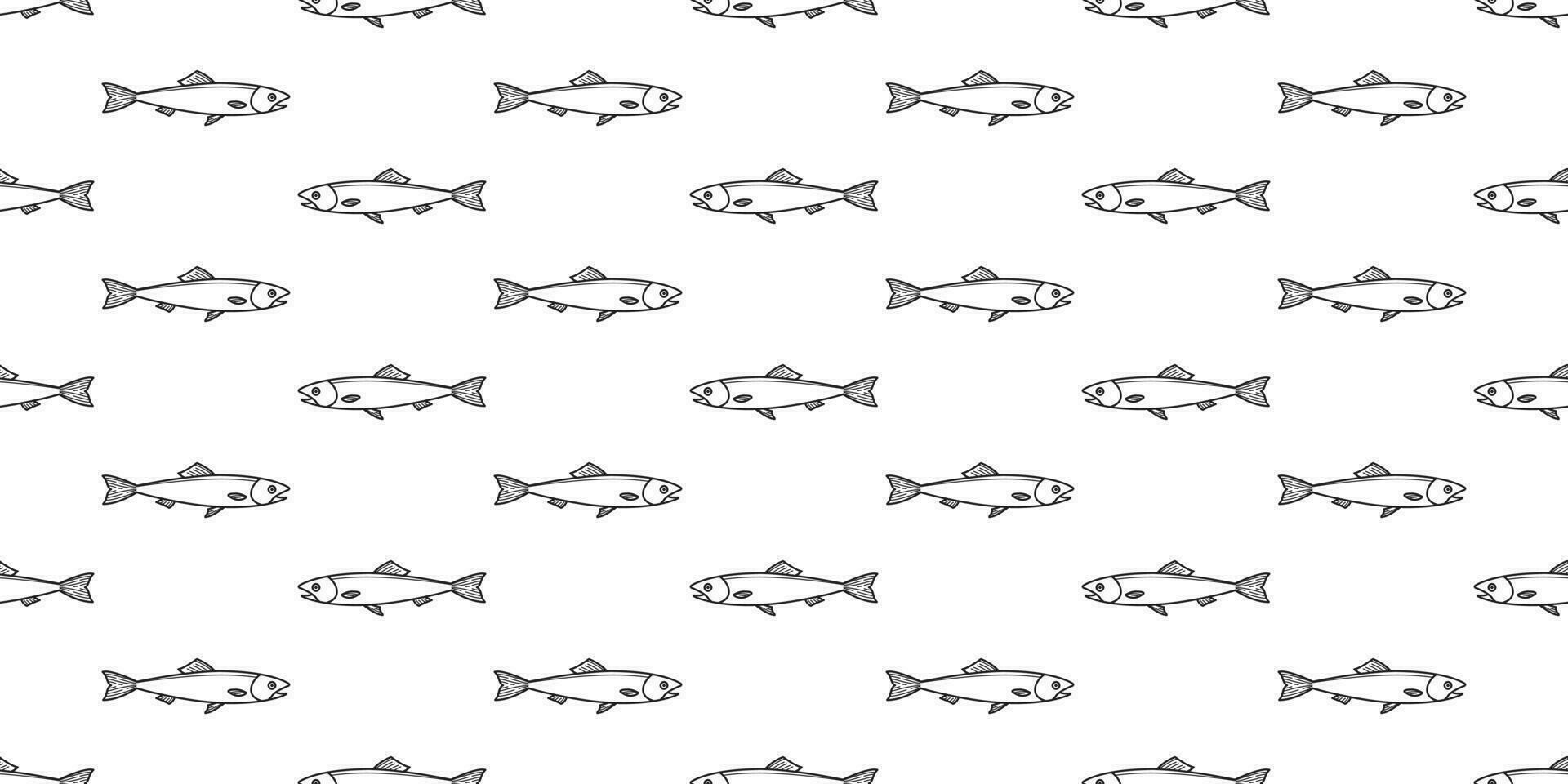 fish seamless pattern salmon vector shark fin dolphin whale ocean sea background repeat wallpaper