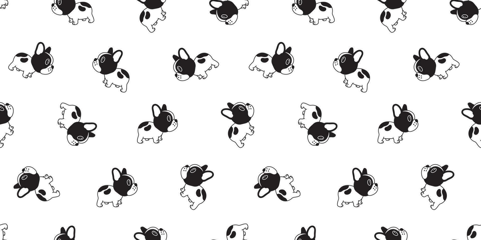 Dog seamless pattern vector french bulldog tile background scarf isolated wallpaper illustration