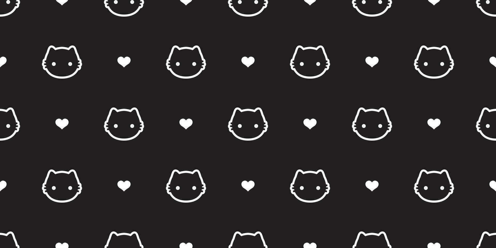 cat Seamless Pattern vector kitten calico heart valentine halloween tile background scarf isolated wallpaper