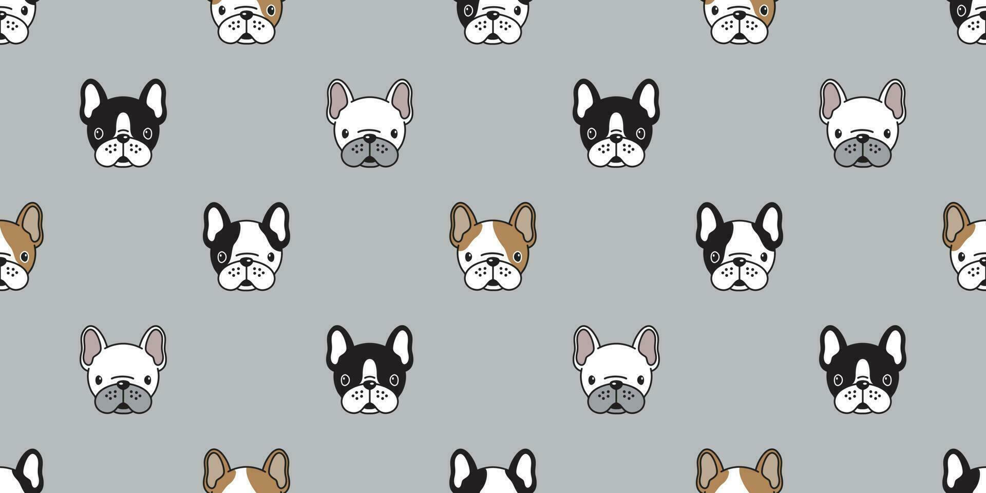 Dog seamless pattern vector french bulldog pug isolated wallpaper background