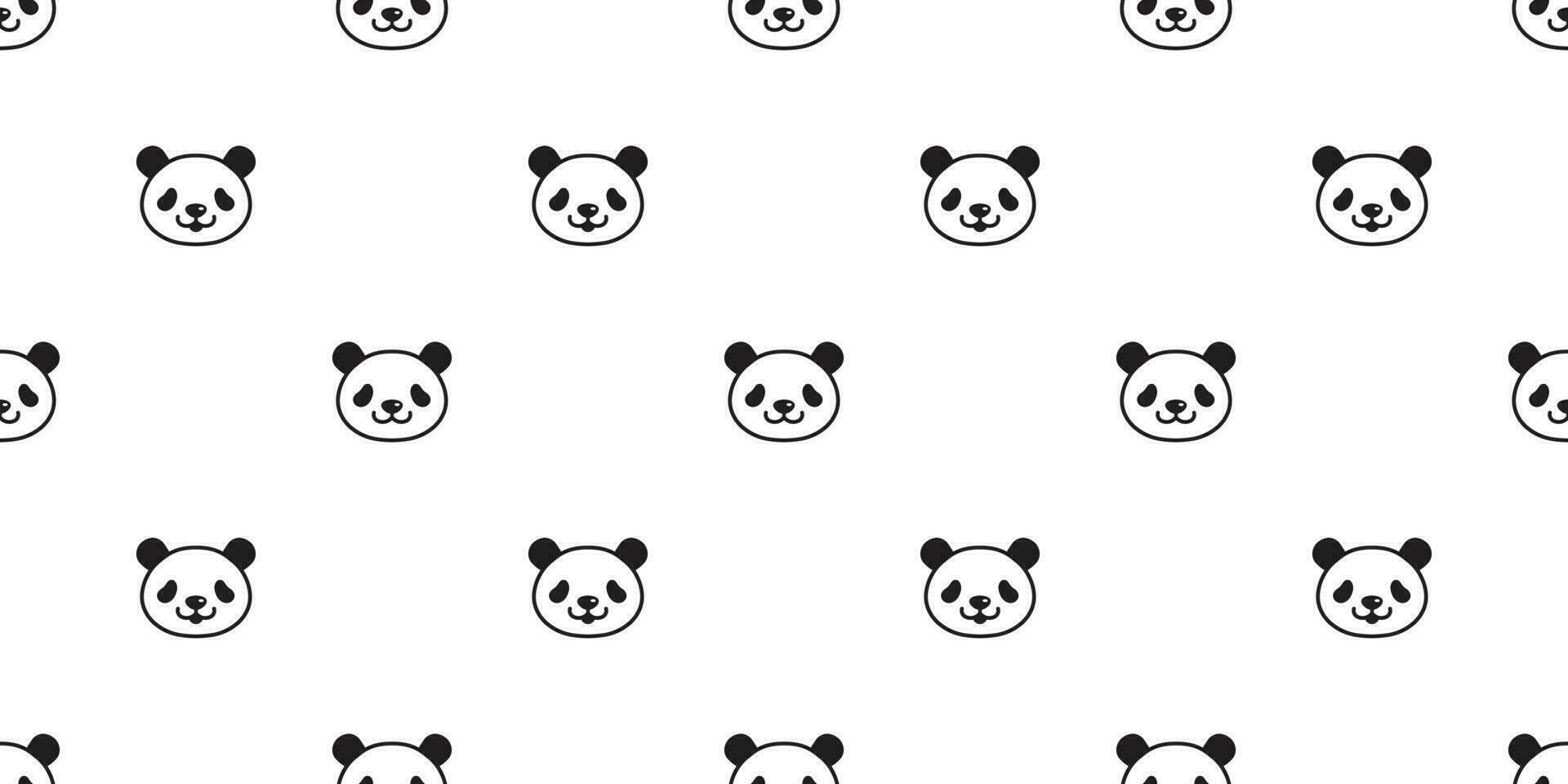 oso sin costura modelo panda vector polar oso bambú osito de peluche bufanda aislado loseta antecedentes dibujos animados repetir fondo de pantalla garabatear ilustración blanco