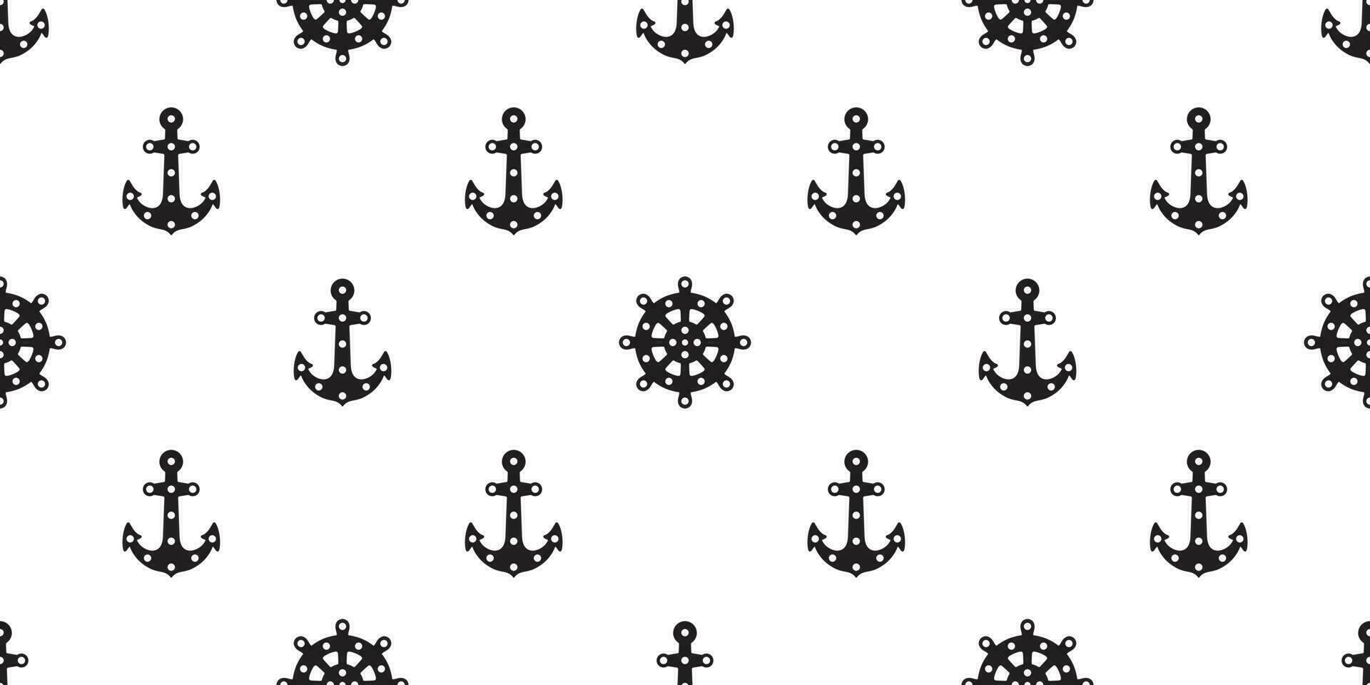 Anchor seamless pattern vector boat helm isolated scarf Nautical maritime polka dot ocean sea repeat wallpaper tile background