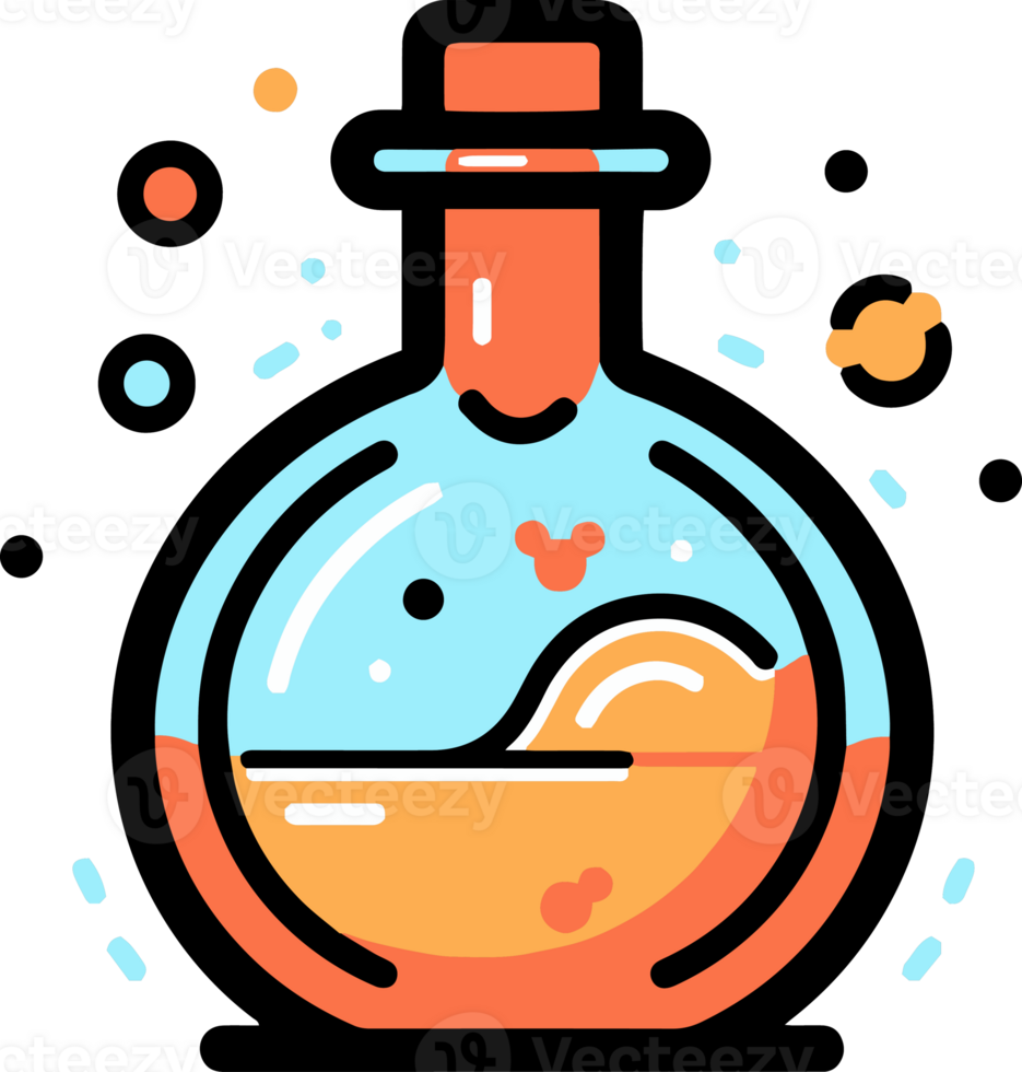 main tiré science tester tube dans griffonnage style png