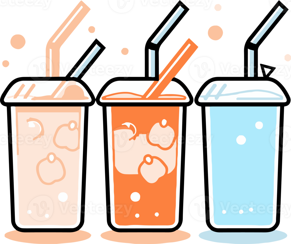 Hand Drawn refreshing juice in doodle style png