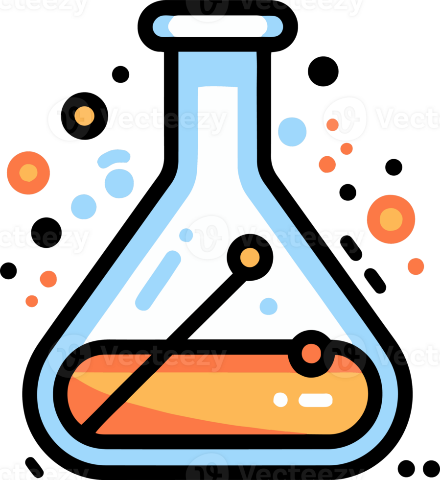 Hand Drawn science test tube in doodle style png