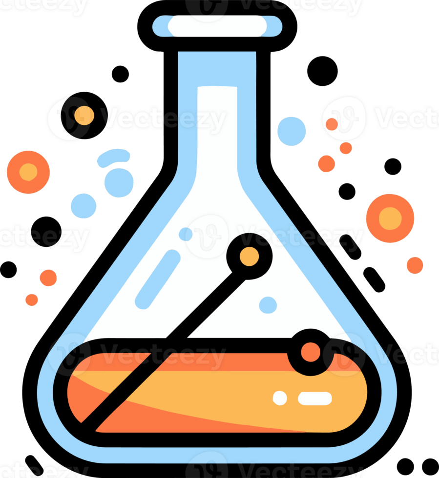 mano disegnato scienza test tubo nel scarabocchio stile png