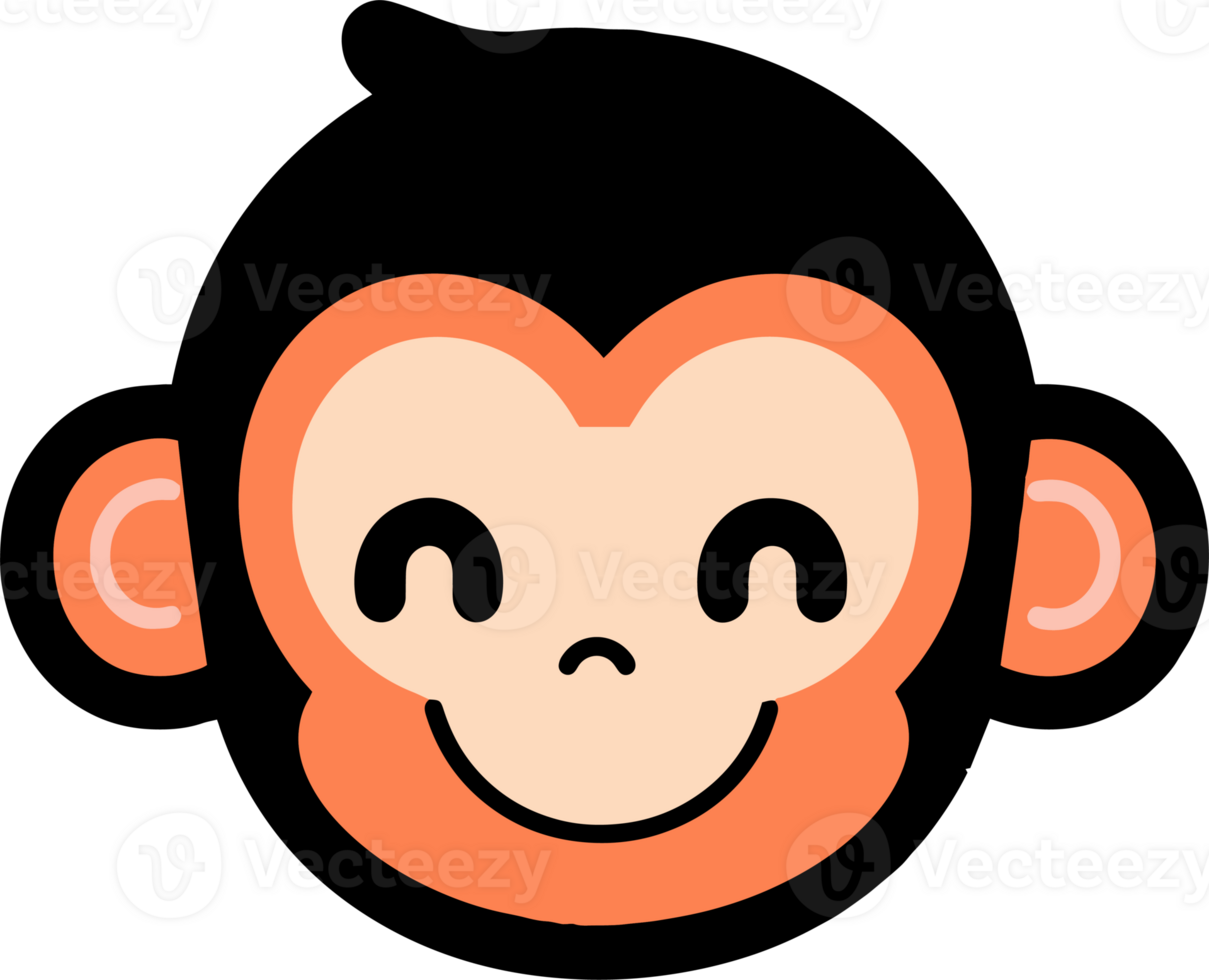 Hand Drawn cute monkey in doodle style png