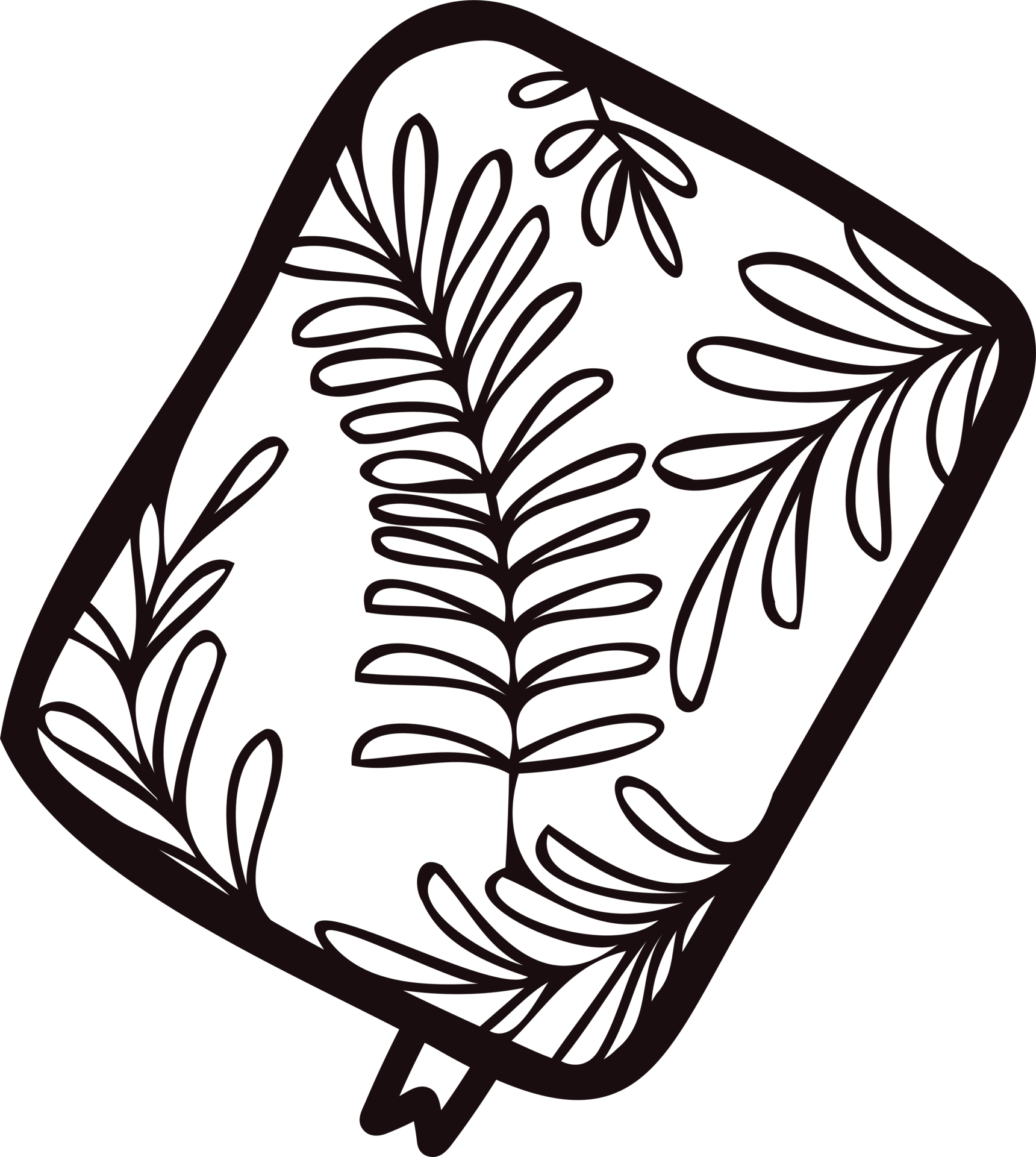 Hand Drawn cute notebook with leaves in doodle style 24207006 PNG