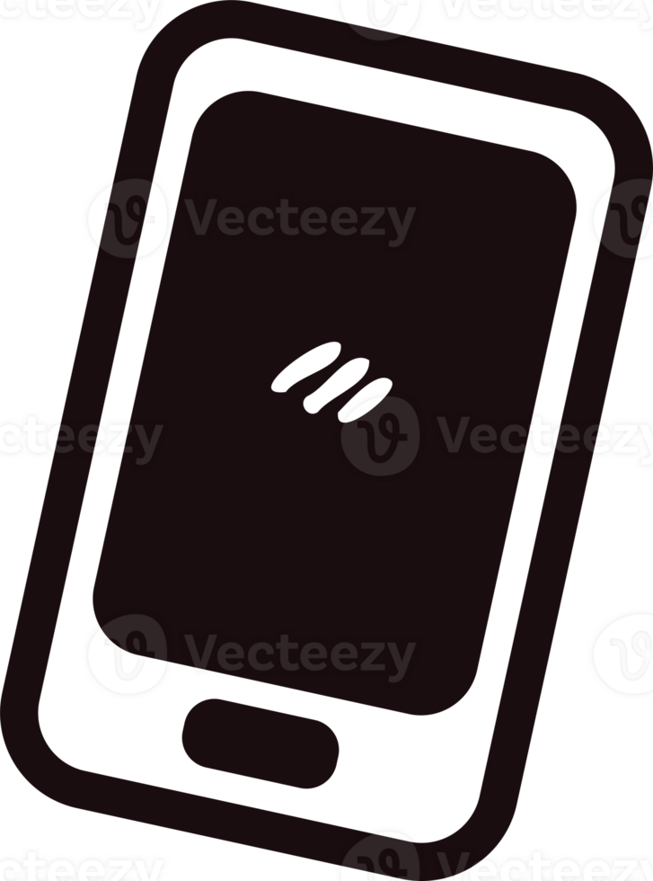 Hand Drawn smart phone in doodle style png