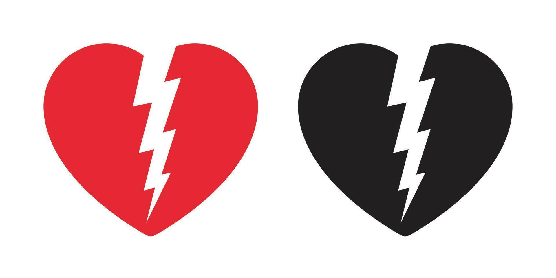 heart vector icon logo valentine flash light thunder symbol cartoon illustration sign