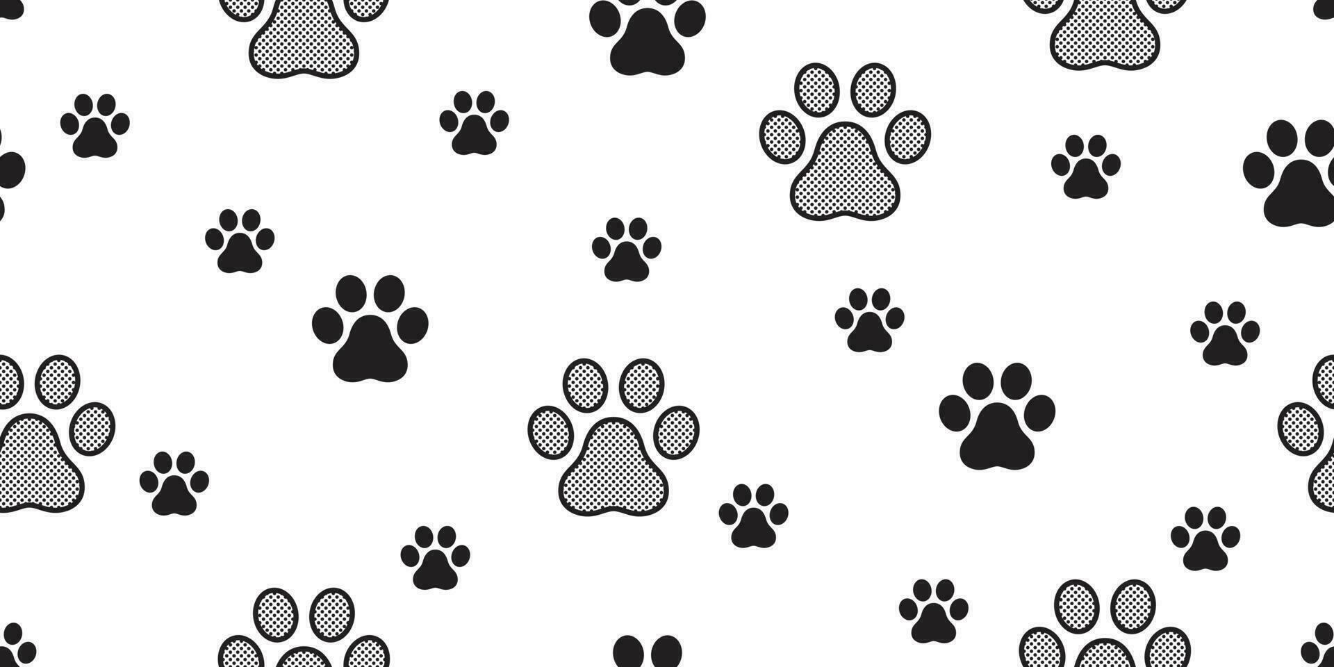 Dog Paw seamless pattern footprint vector french bulldog polka dot tile background scarf isolated repeat wallpaper illustration gift wrap