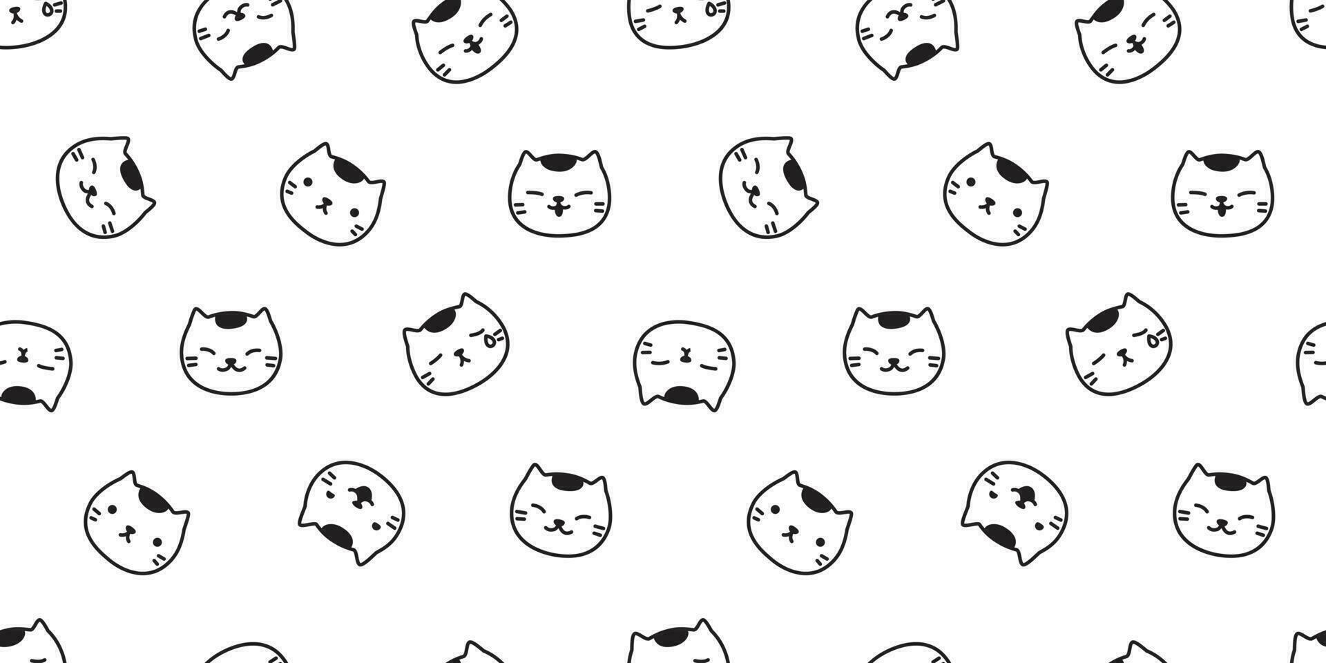cat seamless pattern kitten vector scarf isolated background repeat wallpaper