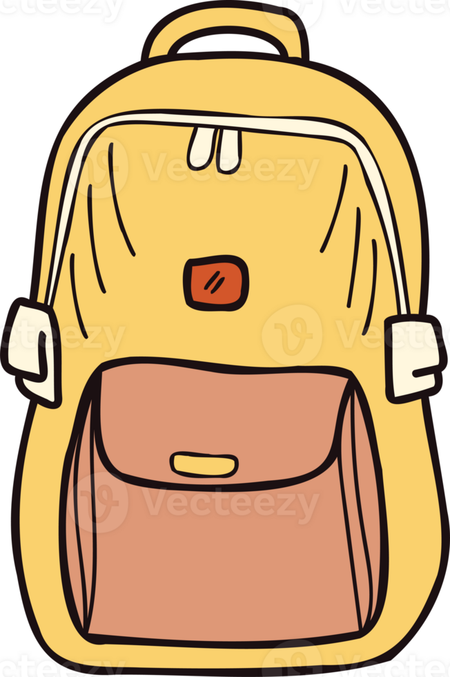 Hand Drawn cute backpack for kids in doodle style 24207137 PNG