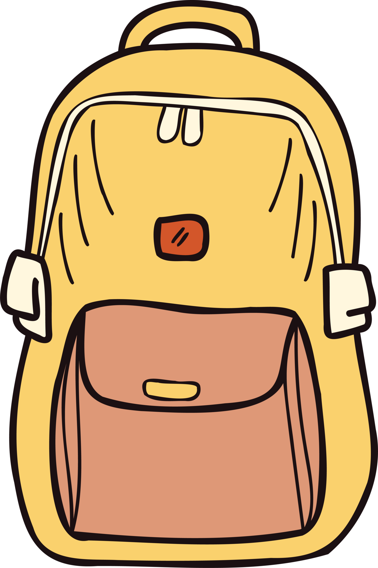 Hand Drawn cute backpack for kids in doodle style 24207137 PNG