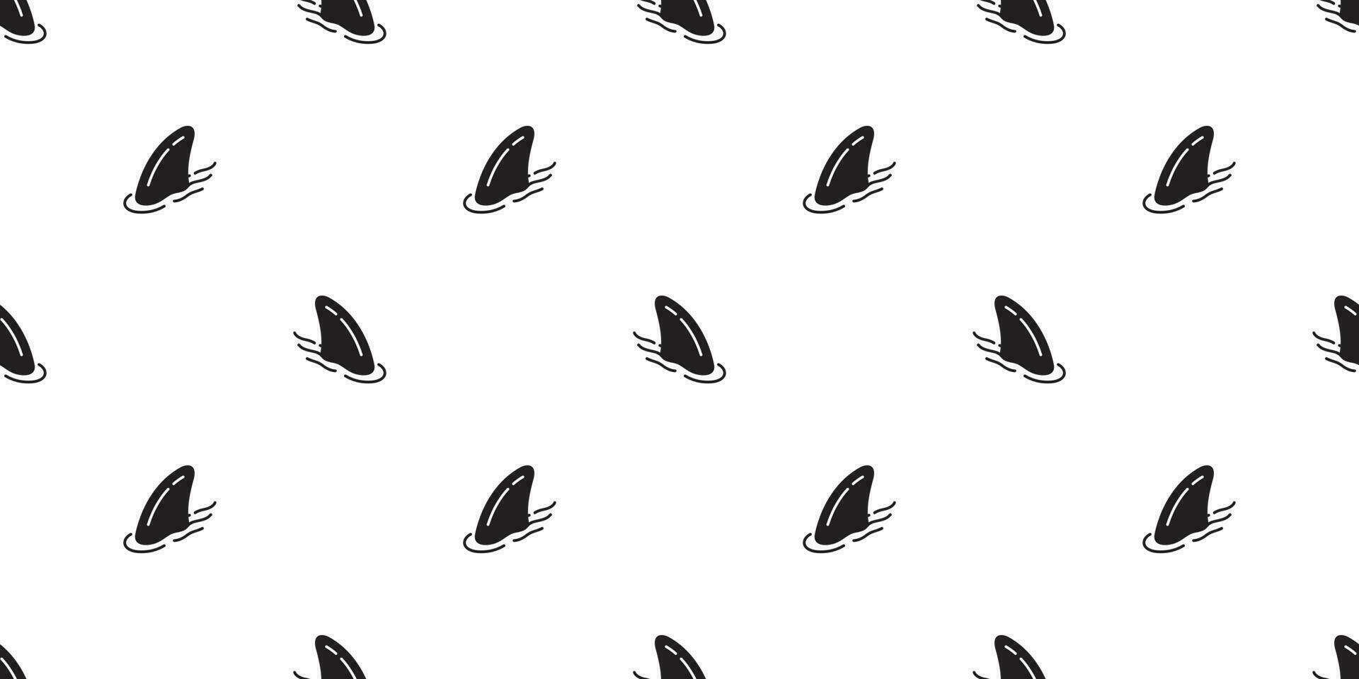 Shark fin seamless pattern vector fish dolphin whale scarf isolated illustration tile background repeat wallpaper