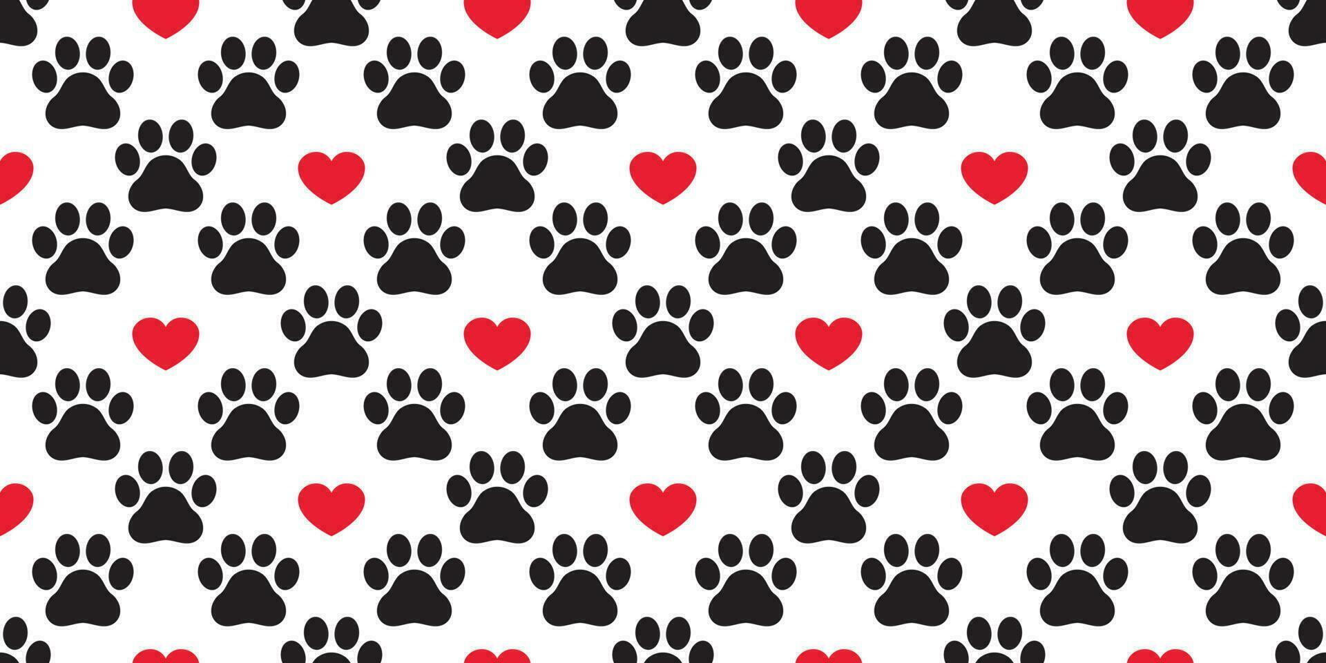 perro pata sin costura modelo vector huella corazón enamorado gato gatito perrito oso bufanda aislado dibujos animados repetir fondo de pantalla loseta antecedentes ilustración