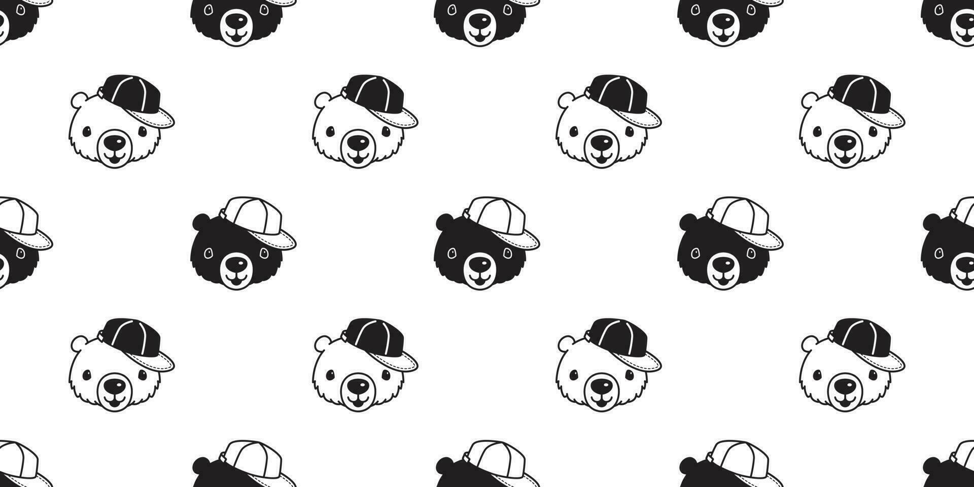 oso sin costura modelo vector polar oso gorra sombrero dibujos animados bufanda aislado repetir fondo de pantalla loseta antecedentes ilustración