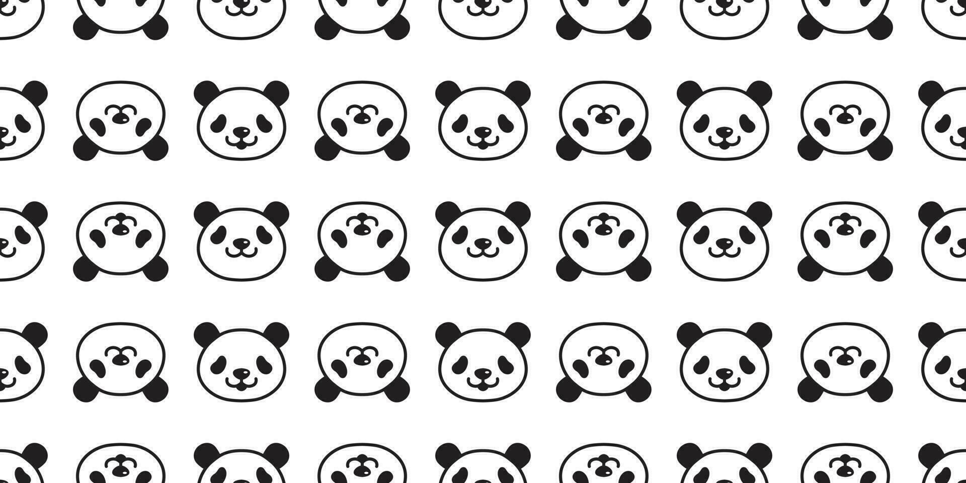 bear panda seamless pattern vector polar bear teddy scarf isolated tile background cartoon repeat wallpaper doodle illustration