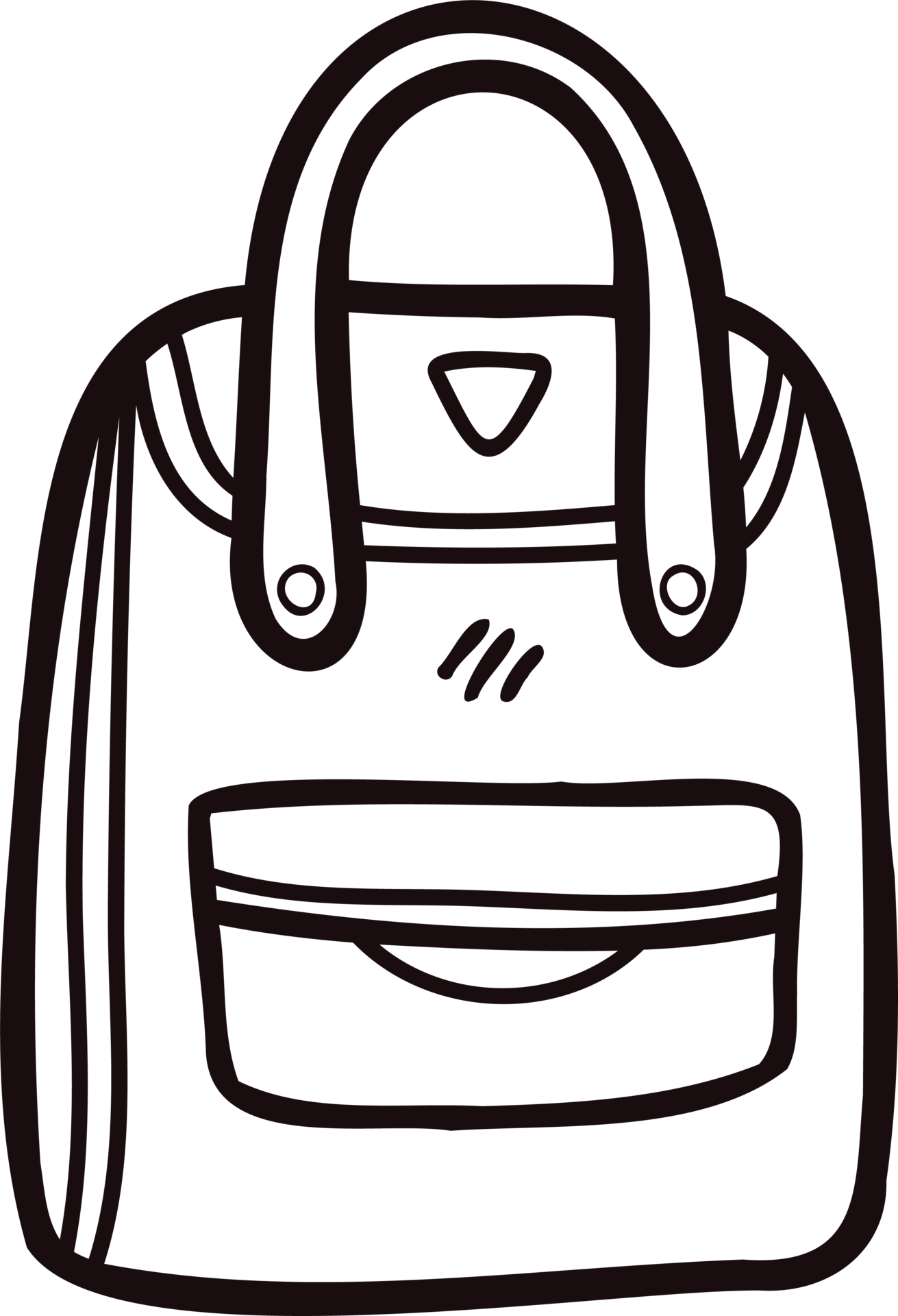Hand Drawn cute backpack for kids in doodle style 24207233 PNG