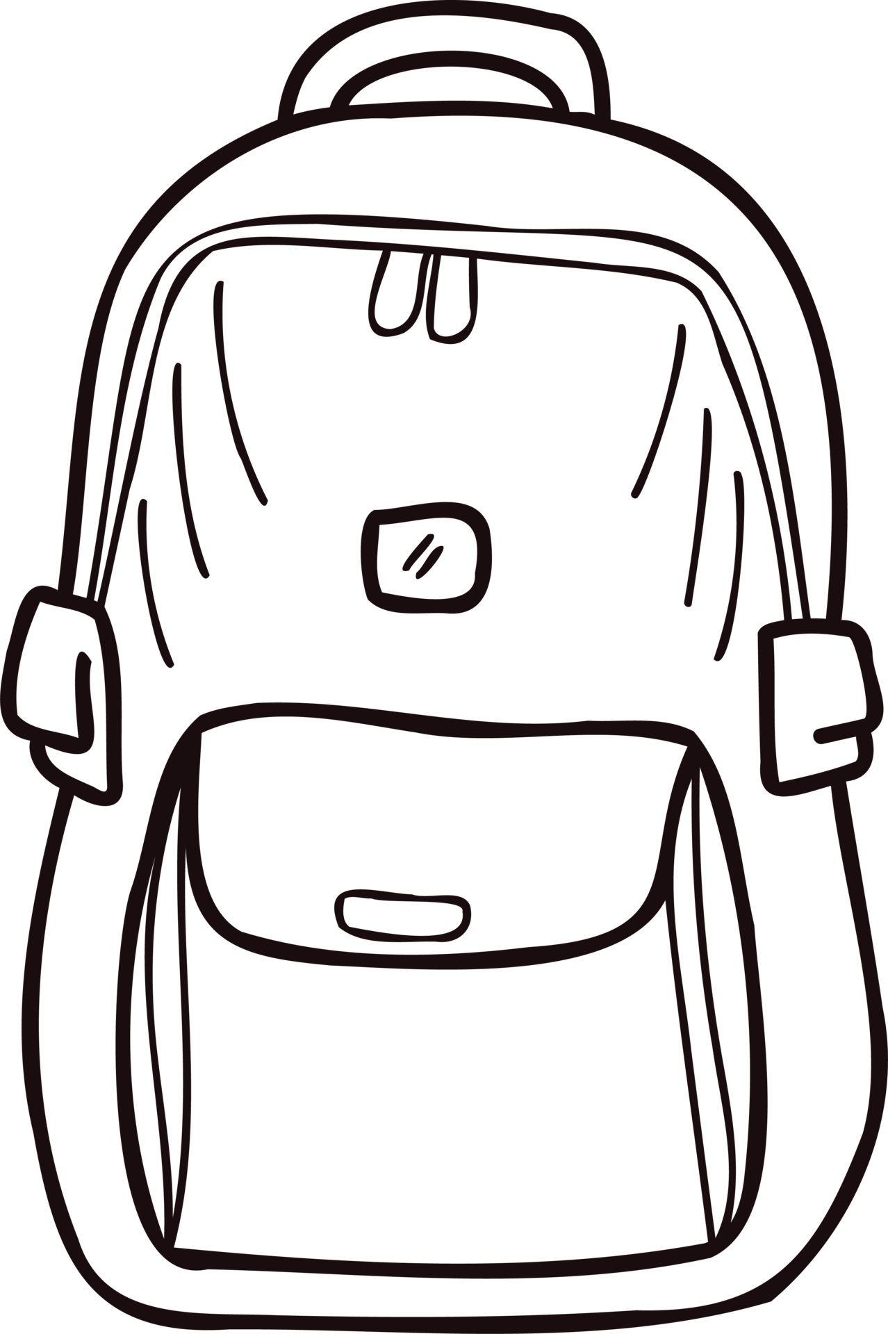 Hand Drawn cute backpack for kids in doodle style 24207237 PNG