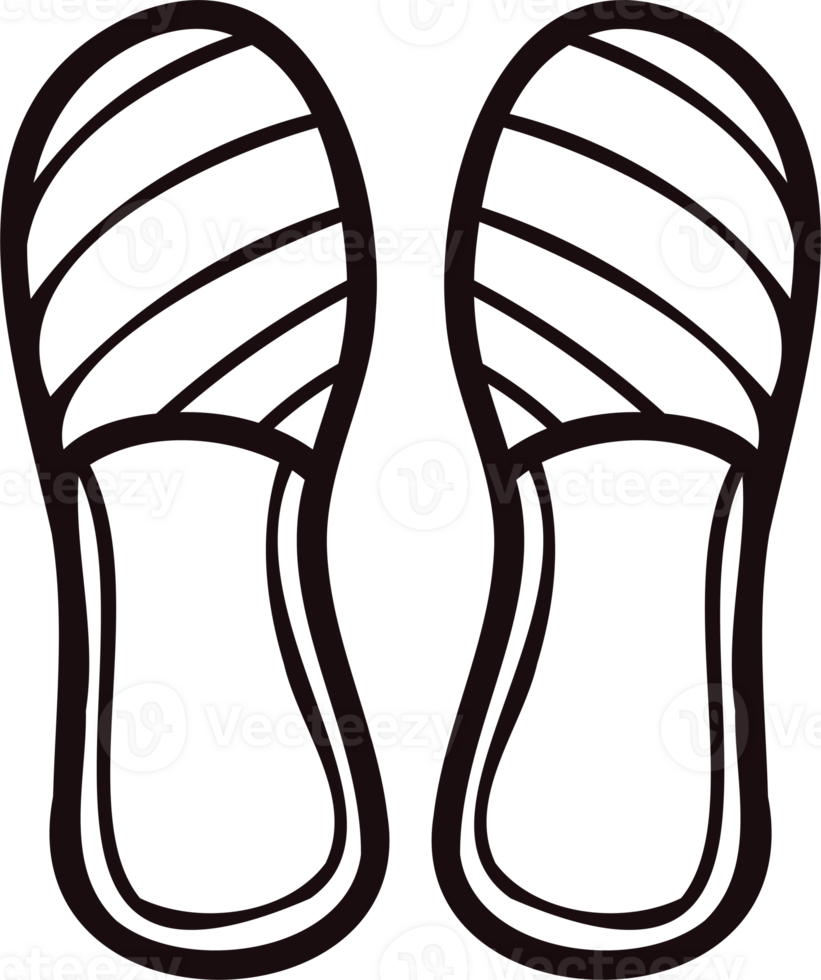 Hand Drawn women sandals in doodle style png