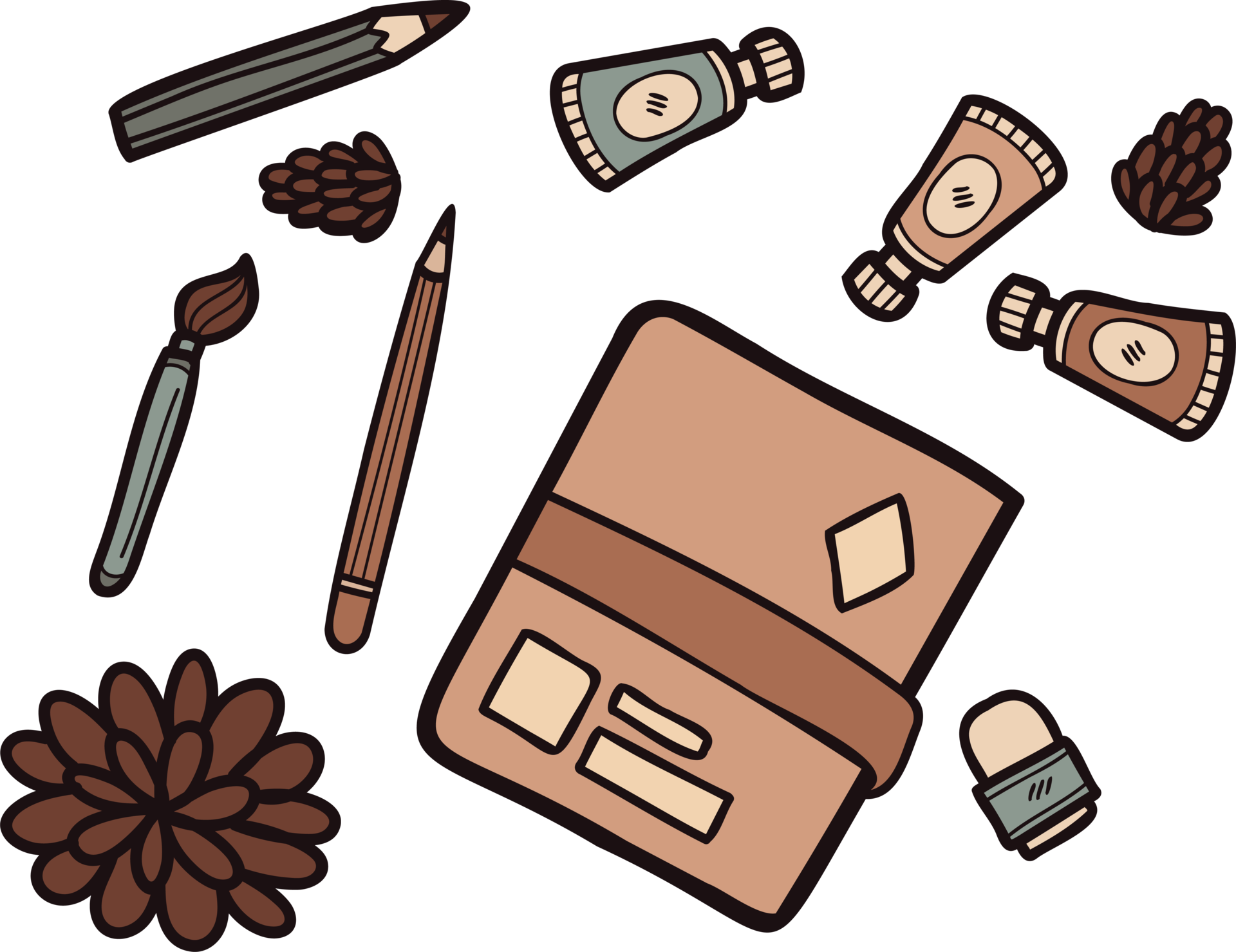 Hand Drawn cute stationery and notebooks in doodle style 24207273 PNG