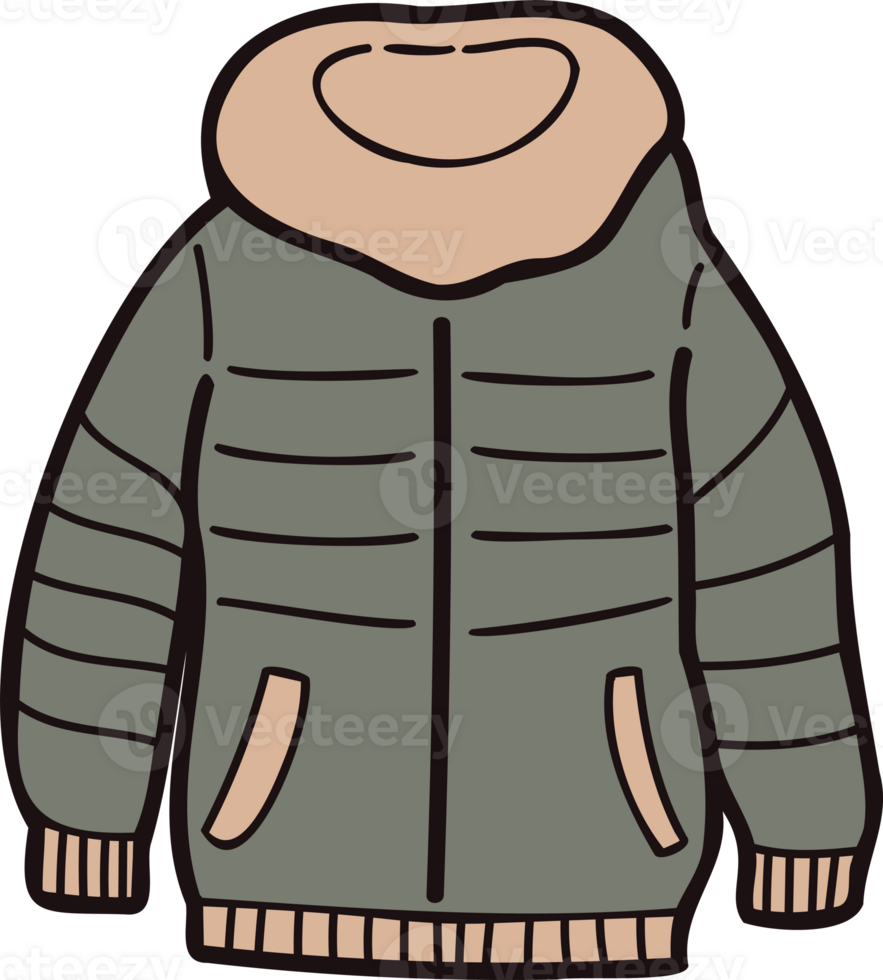 Hand Drawn cute jackets for men in doodle style png