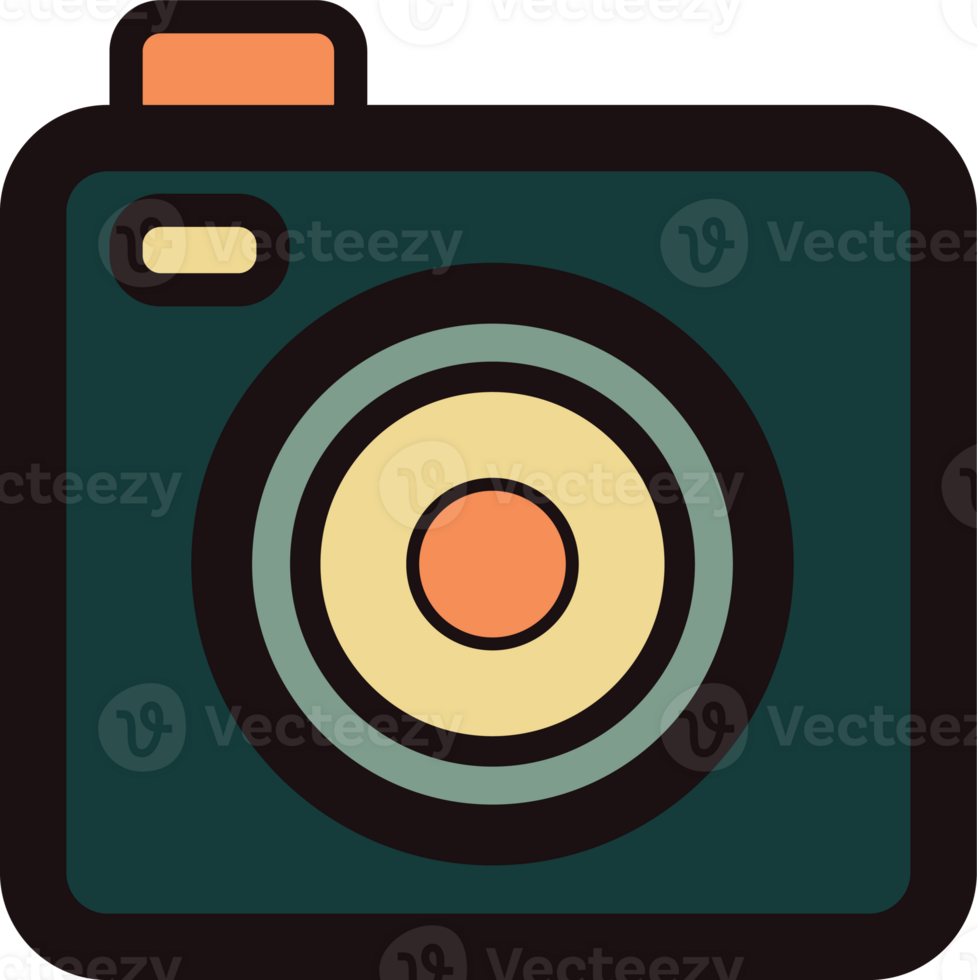 Hand Drawn digital camera in doodle style png