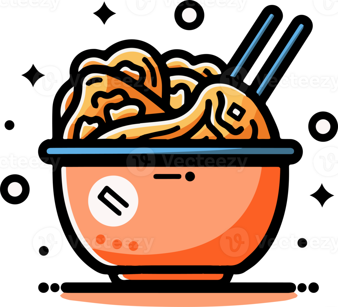 Hand Drawn instant noodles in doodle style png