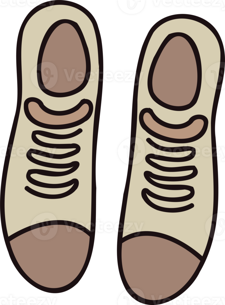 Hand Drawn cute sneakers in doodle style png